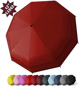 RECHAR Windproof Large Travel Umbrella 一 52/42 inchtwo Size Automatic Unbreakable Umbrella, Men&Women Totes Umbrella (Malasa-42inch)