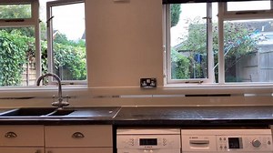 Silver Mirror Stripes Modern Kitchen Glass Splashback Elegant linear...