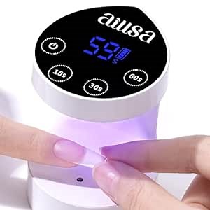 AILLSA Flash Cure Light for Gel Nails LED Mini Nail Lamp Small UV Light Nail Cure Lamp Handheld Gel Nail Dryer Portable Cordless Single Finger for Polish
