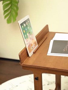 Bamboo Side Table,Living Room End Table,Small Side Table,Bedroom Coffee Table,Couch Tables Slide Under for Living Room and Small Spaces