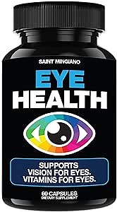 Eye Care & Vision Vitamins Supplement 60 Capsules - Supports Eye Strain, Dry Eyes, and Vision Health - Supports Vision, Ocular and Macular Health - 14 Active Ingredients, Lutein.