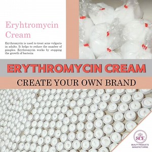 Erythromycin Cream As low as 35 pesos each more discount for wholesale 💥REBRANDING 💥CREATE YOUR OWN BRAND 💥FREE. PACKAGING, LABEL AND SEAL Message us now! Erythromycin is used to treat acne vulgaris in adults. It helps to reduce the number of pimples. Erythromycin works by stopping the growth of bacteria. #erythromycin #ery #scecosmeticmanufacturing #CreateYourOwnBrand #startyourownbusiness #scecosmeticskincaremanufacturing #CreateYourOwnBrand #rebranding | WSC Beauty Products