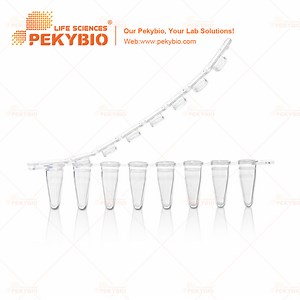 [Hot Item] Pekybio 0.1ml 8-Strip Clear PCR Tube with 8-Strip Clear Flat Cap, Non-Sterile