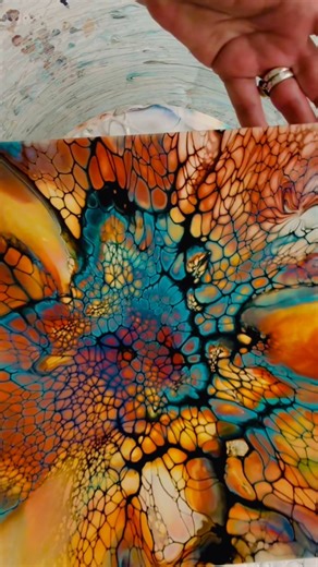 The copper glow! WOW! 🤩🤩☀☀🎨 #acrylicart #artprocess #diyart #waterfallacrylics | Waterfall Acrylics