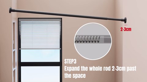 Bonpally Shower Curtain Rod, Adjustable 32-47 Inches Spring Tension Rod, Non-Slip No Drilling Stainless Steel Shower Rods for Bathroom Window Room Divider, Never Rust, Chrome