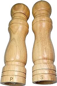 Wood Salt Pepper Mill Sets Grinding Mechanism Salt Mill Refillable Adjustable Coarseness Wooden Peppermill (8 Inch Ceramic)
