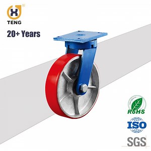 6 Inch Caster Wheels PU Tread on Cast Iron Core Heavy Duty Caster Wheels