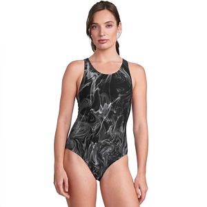 [Hot Item] Custom Woman Round Neck Swimsuit Summer Black Swimwear Woman One Piece Bathing Suit