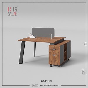 [Hot Item] 2 Seat Staff Workstation Table Modern Office Partition Desk with Iron Leg Contemporary Furniture
