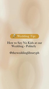 1.7K views | Save this if you want to have an Adult-Only event & don’t know how to tell your guests ♥️Follow us for more @theweddinglibraryph | The Wedding Library | Facebook