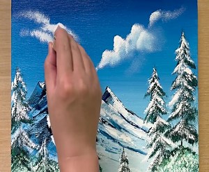 9.7K views · 273 reactions | Painting Winter / Acrylic Painting with Scissors / Arts | Acrylic Painting Techniques | Facebook