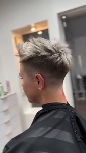 Let your hair bring the drama, not your lightener ☁️ @dallastaylorhair (he/him) is the artist #PulpRiot #BlondeAF Lightener is the lift. Content Description: A person sitting in a salon has a platinum blonde short haircut with faded sides #PulpRiotIsThePaint #PulpRiot #PulpRiotHair #PulpRiotColor #BrightHair #VividHair #HairInspo #HairArt #RainbowHair #HairColor #HairSalon #Blonde #BlondeHair #Blonde #Blondes #BlondeHairDontCare #BlondeBalayage #BlondeHighlights #IcyBlonde #PlatinumBlonde | Pulp