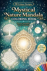 Mystical Nature Mandala Coloring Book – 50 Sacred Animals & Spirit Mandalas, Adult Coloring Pages, Printable Digital Download - Etsy
