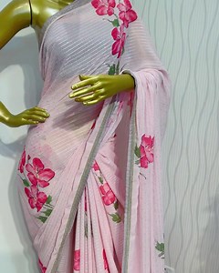 6.6K views · 5 comments | This stunning pink floral saree comes with a light sequin touch ❤️ It’s ended with a simple dull gold border and provided with a light pink blouse piece ❤️ Come visit us today and get yours ❤️ Visit us at 212, Stanley Thilakaratne Mawatha , Nugegoda. Or call us on 0769151010 | Saree drapes | Facebook