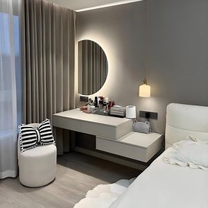 [Hot Item] Luxurious White Dressing Table with Drawers and Mirror