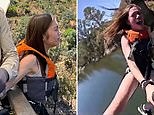 Terrified woman is 'pushed' off bridge by bungee jumping instructor