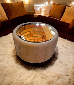 Infinity Coffee Table With Zen Fabric, Elegance Added to the Trendy Concept, Drum Coffee Table Opening to Infinity - Etsy Australia