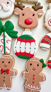 Decking the halls with lots of Christmas cookies🎄 Here’s an easy wet-on-wet royal icing design perfect for beginners to use on Christmas ornament decorated sugar cookies! Cutter @wiltoncakes Food color @thesugarart - use code LPC10 to save! how to decorate cookies with royal icing for beginners, Christmas decorated sugar cookie ideas, Christmas ornament cookies, decorated cookie videos, satisfying cookie decorating videos, wet on wet royal icing, designs, cookie decorating for beginners, cookie