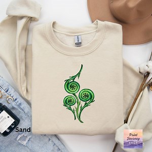Fiddle Fern Botanical Crewneck Sweatshirt, Minimal Green Fern Tee for Garden Lovers - Etsy