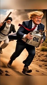 Donald Trump Running with Oil Can – Dramatic Political Action #funny #politicalhumor 😂