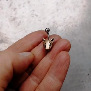 Belly Button Jewelry Bull Terrier, Titanium or Surgical Steel Bar - Etsy Canada