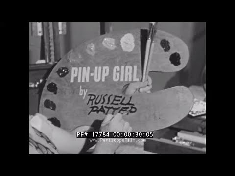 " PIN UP GIRL " CLASSIC WWII ILLUSTRATION W/ ARTIST RUSSELL PATTERSON MODEL AGENCY COVER GIRL 17784