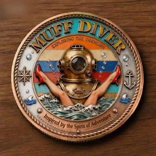 🌊⚓ “Muff Diver” Nautical Challenge Coin Bold. Playful. Made for those who love the sea — and a good laugh. Why You’ll Love It Detailed metallic craftsmanship A perfect blend of ocean style and adult humor A guaranteed conversation starter for any collection or gift 🌊 Made for explorers with a wild side. Get yours today. sp.top/43BUni9 | Finemn