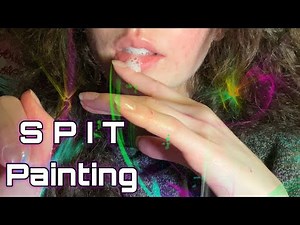ASMR SPITTY Spit Painting Visuals With Mixing The “Paint” Layered Sounds