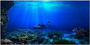 CUEA Poster Self-Adhesive PVC Durable 3D Effect Background for Aquarium(122 * 50cm)
