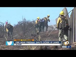Fire in Alpine shuts down part of freeway