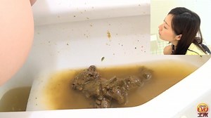 Pile of poop from young japanese girl