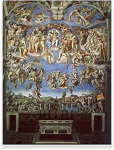 Altaba The Last Judgment Painting - Michelangelo Canvas Wall Art - Renaissance Prints - Famous Art Posters - Vintage Religious Wall Decor for Home Livingroom Unframed (12x16inches/30x40cm)