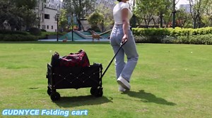 Folding Trolley Rolling Cart with All-Terrain Wheels and Telescoping Handle for Baggage Hauling and Shopping and Outdoor Sports 200LBS and 70L Load Capacity