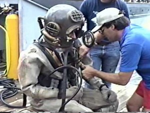 Mark v deep sea (hardhat) diver - Dressing in procedure