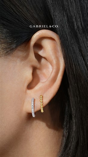 Hug the holidays in style with these diamond huggie earrings, perfect for every festive moment. | Gabriel & Co.