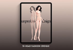10 Heads CROQUIS | Fashion Figure Template | Realistic Front and Back Pose for Fashion Design | - Etsy