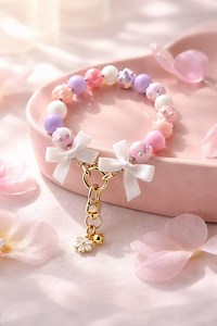 Handmade Beaded Dog Collar, Decorative Bow, Charm, Custom Puppy Gift - Etsy