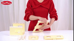 Dollhouse for Girl, Doll House 4-5 Years Old with Light, Chimney & Slide, Playing House Building Playset with Acceccories & Furniture, Cottage Pretend Play Toys for Toddler Kid