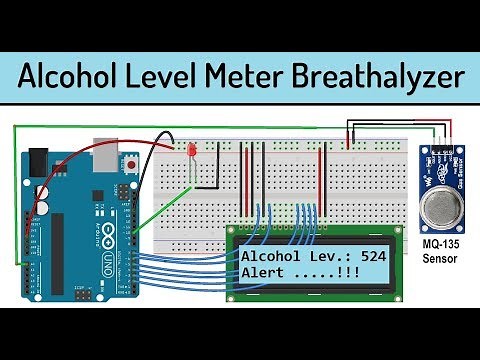 Alcohol Level Meter Breathalyzer using Arduino & MQ-2/MQ-5/MQ-135 Sensor