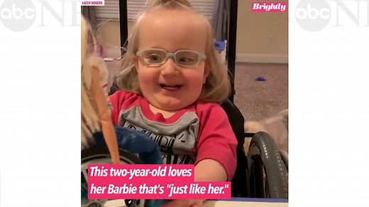 Girl with spina bifida has sweetest reaction to Barbie that's 'just like her'