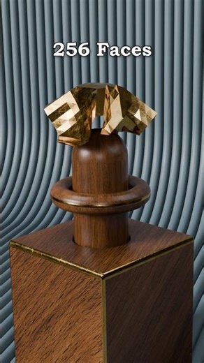 1 vs 16,384 Faces Satisfying Gold Cloth | 3DCG Soft Body Simulation