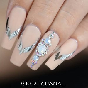 53K views · 902 reactions | ⚜Nude color: CND Shellac "Bare Chemise" by @cndworld ⚜Matte top coat by @lianailru ⚜Silver stickers by @vs_nails_tm ⚜Swarovski from @beads_factory ⚜Glue by @miasecret ⚜Crystal Katana by @thecrystalninja Song: Alessia Cara - Here(Lucian remix) | RÉDI - Professional Hypoallergenic Nail Products by April Ryan | Facebook