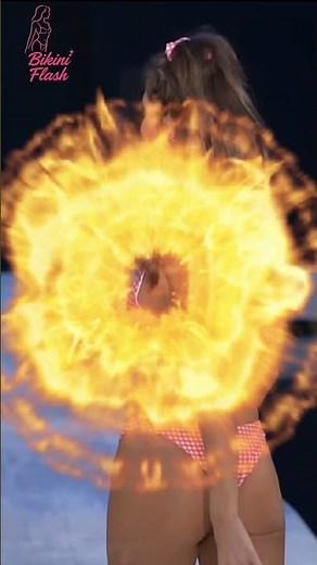 Heat on the runway | Bikini Flash 🔥