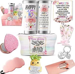16th Birthday Gifts for Girls, Sweet 16 Gifts for Girls, 9 Pieces 16th Birthday Gift Ideas for Her, Bestie, Teens, Sister, Daughter, Niece, Granddaughter, Coworker, Best Friends, Unique Birthday Ideas
