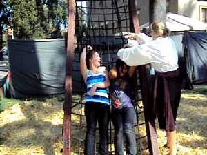 renaissance fair torture: Rebecca and narisa