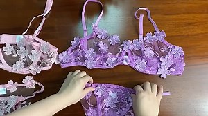 Wholesale Sexy Lace Lingerie Set Transparent Two Piece Bra and Panty Set Erotic Nightwear for Women S-L