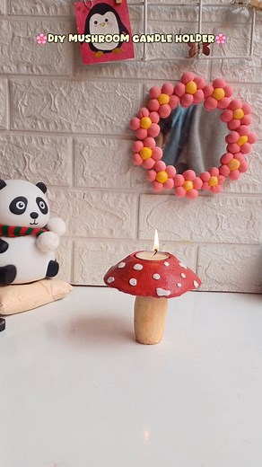 Diy mushroom candle holder🌸 #diy #handmade #trendingnow #craftreel #artreel #viral #mushroom #candle #candleholder #homedecor #craft #creative #artoftheday #artoninstagram #reels #fyp Candle , candleholder, craft , mushroom, art , mushroomcandleholder , reels , viral , craftreel , fyp , explore | Artbyuv