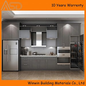 [Hot Item] American Standard Framed Light Grey Shaker Modern Solid Wood Kitchen Cabinets