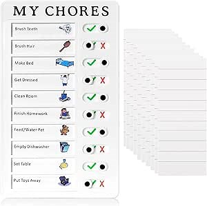 Chore Chart for Kids to do List Planner My Chores Memo Checklist Task Portable Detachable Chore Board Sliding Routine Chart for Adults Daily Chore Schedule Rv Reminder for Multiple Kids