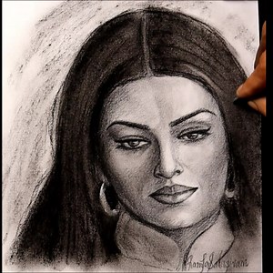 This is my recent #charcoalportrait . This is how I apply highlight. How is it ??? #portraitstudy #realisticportrait | Artist RamyaSadasivam